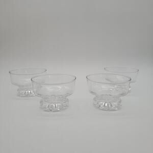 Set of 4 Studio Nova Traditional Footed 8oz Dessert Bowls Clear Glass‎ 4"
